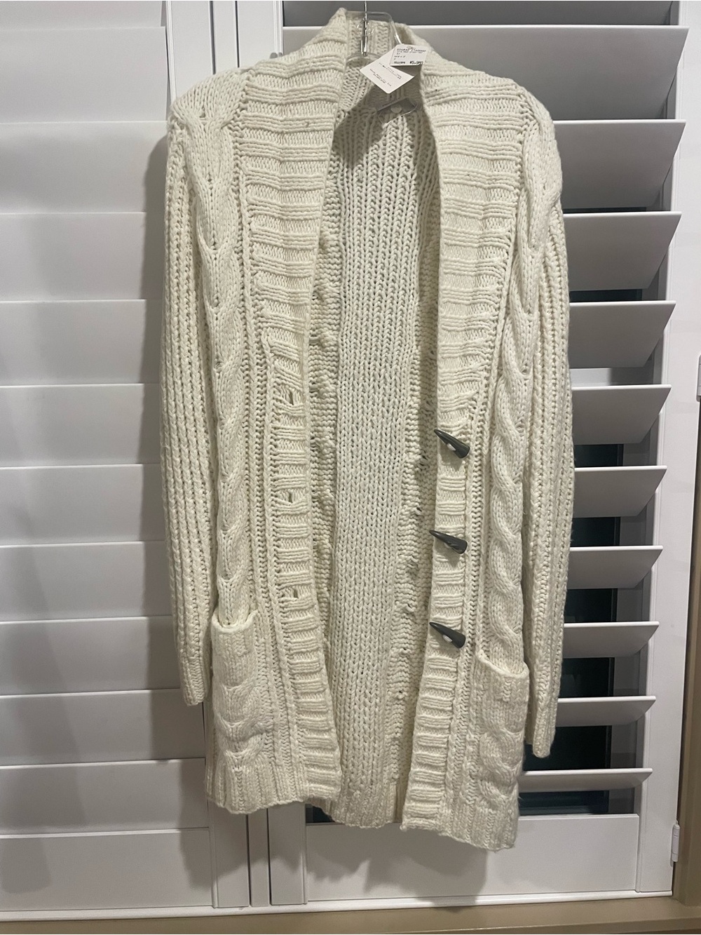Private Beach Cream Cable Knit Cardigan M